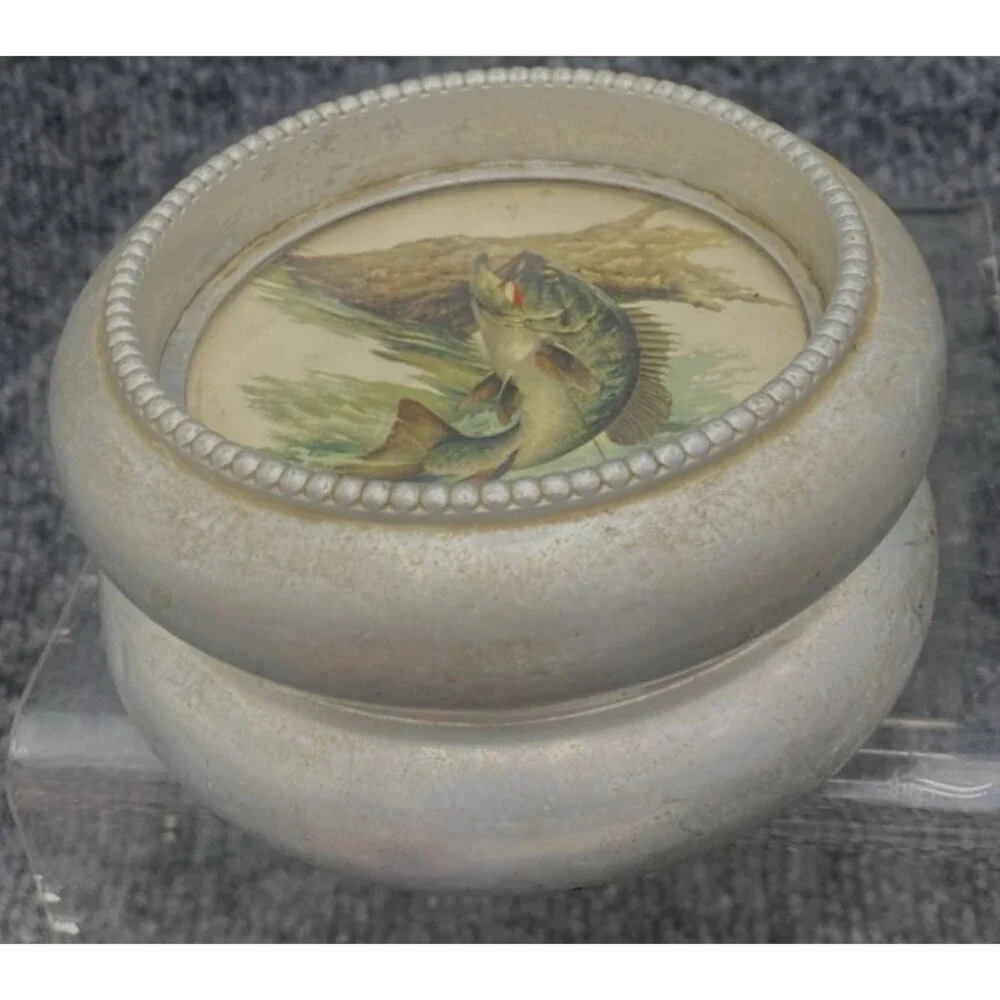 C. Smith Wildlife Coasters Set: Woodcock & Bass | Metal & Glass Vintage Art